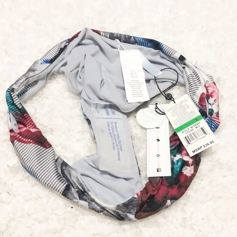 🆕 Bikini Lab floral stripe cut out swim bottoms - Picture 4 of 7